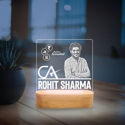 Customized Chartered Accountant Lamp with Warm White Light | Personalized with Photo & Name | Gift for CA | CA Gift for Students