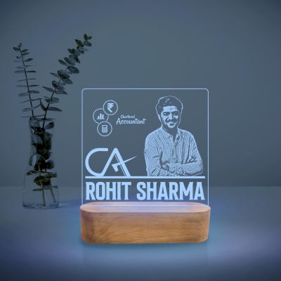 Personalized Chartered Accountant Lamp with Multicolored Lamp Customized with Photo & Name | Gift for CA | CA Gift for Students