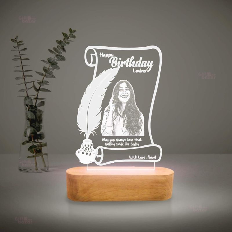 Personalized Birthday Gift Lamp | Customized with Photo Name & Text