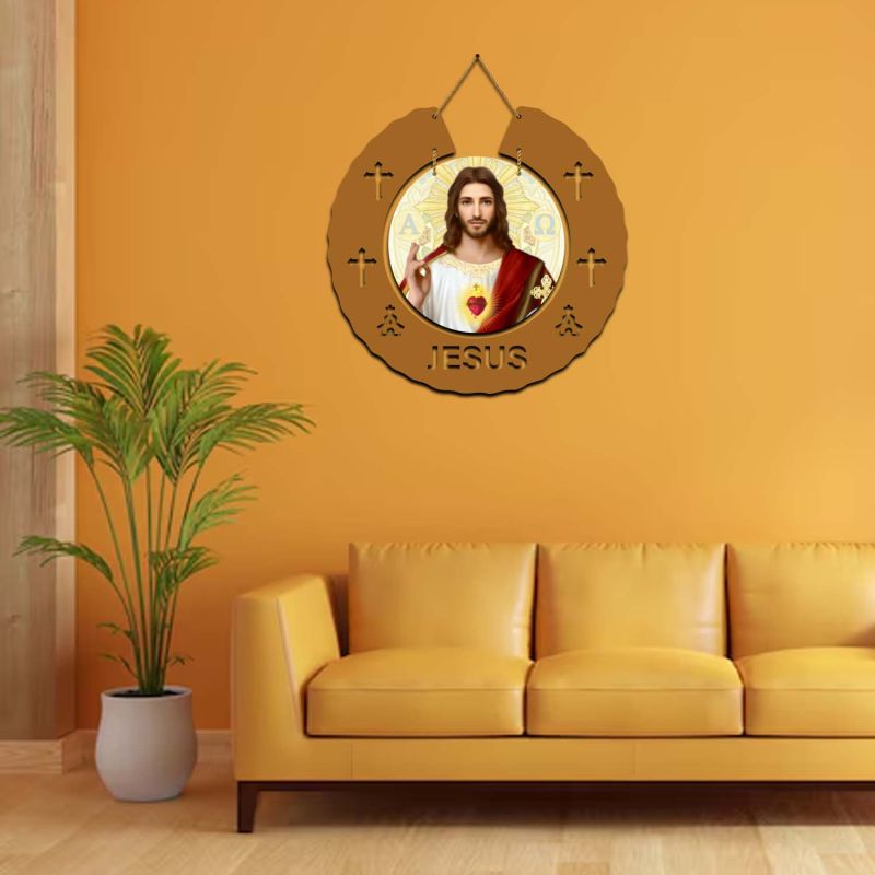 Jesus Wall Hanging MDF Wooden Wall Art Home, Office Decor, Wall Wood Hanger Wall Decor Hanging Items | Wall Art | Living Room