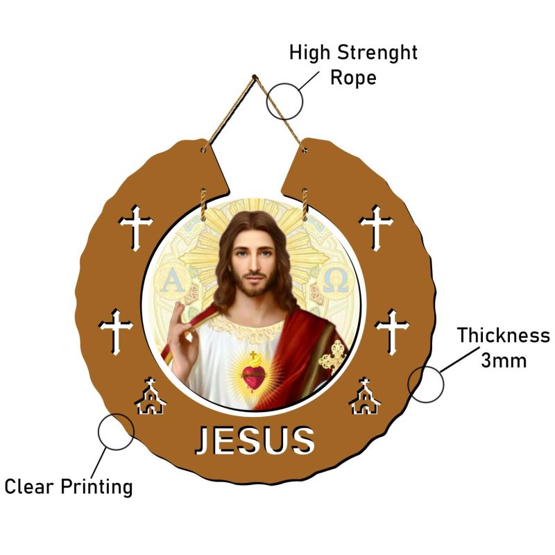 Jesus Wall Hanging MDF Wooden Wall Art Home, Office Decor, Wall Wood Hanger Wall Decor Hanging Items | Wall Art | Living Room