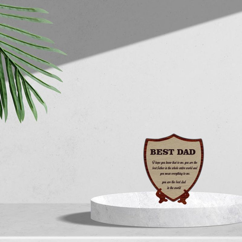 Best Dad Wooden Trophy for Dad | Best Birthday Trophy