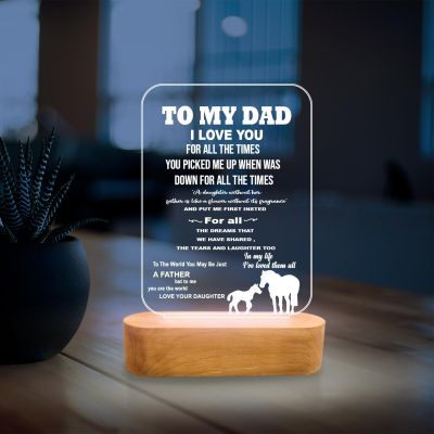 to My Dad Night Lamp with Cool White Light | Best Gift for Dad | Fathers Day Gift for Dad | Birthday Gift for Dad