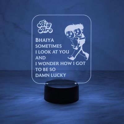 Gift for Big Brother | Express Your Love for Brother | Birthday Gift for Bhai | Rakhi Gift for Brother | Automatic Color Change Light | On/Off Touch Button | Unique Gift for Bhai