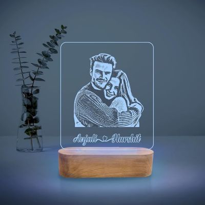 Anniversary Gift for Couple Special Personalized LED Photo Frame With 7 Color Changing Light | Customized Birthday Gift For Wife & Husband