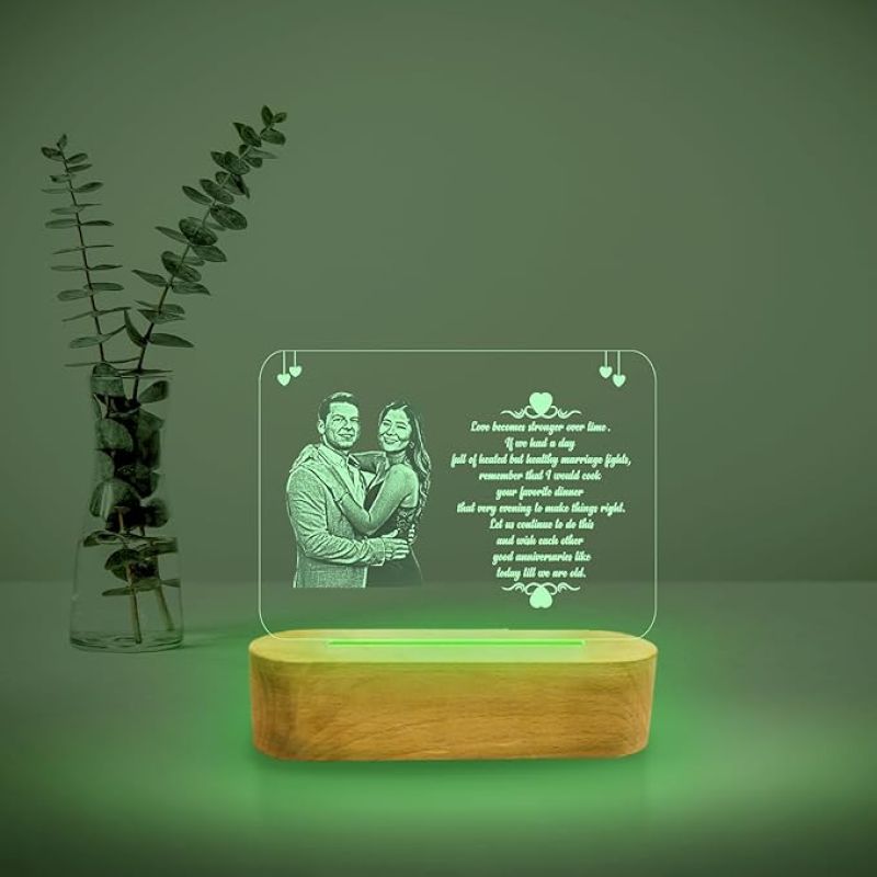 Personalized Couple Photo Frame with Customized Photo, Name and Text | Wedding Anniversary Gift for Couple, Wife, Husband, Parents