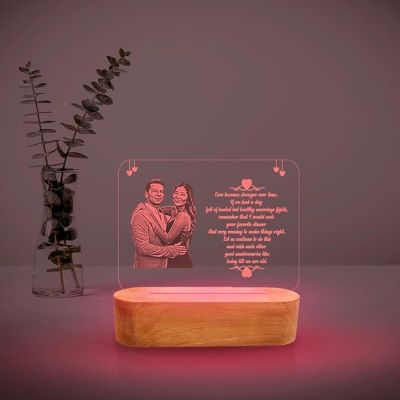 Personalized Couple Photo Frame with Customized Photo, Name and Text | Wedding Anniversary Gift for Couple, Wife, Husband, Parents
