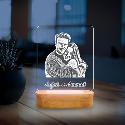 Personalized Couple Night Lamp Customized with Photo & Name