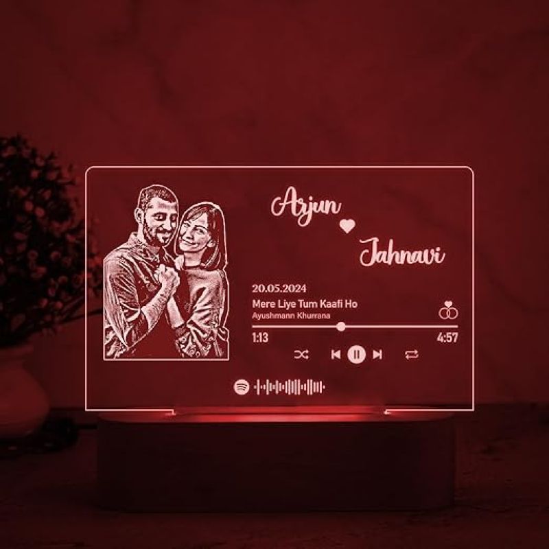 Personalized Spotify Plaque Led Lamp Customized with Photo & Scannable Song Code | Spotify Photo Frame