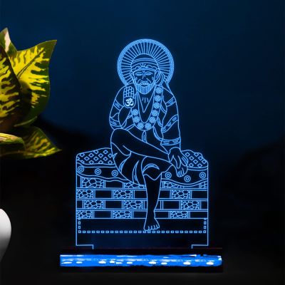 Sai Baba Acrylic led Night Light for Home Decoration 16 Color Changing Light with Remote Control