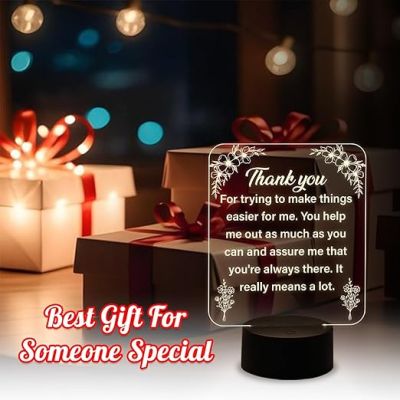 Engraved Thankyou Gift for Loveable Person | Warm White Light & On/Off Touch Button | USB Powered |