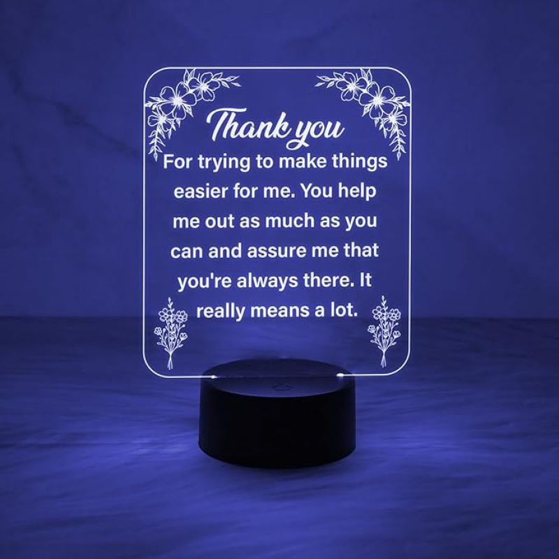 Engraved Thankyou Gift for Loveable Person | Automatic Color Changing Light & On/Off Touch Button | USB Powered