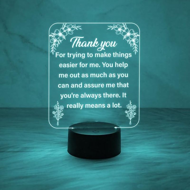 Engraved Thankyou Gift for Loveable Person | Automatic Color Changing Light & On/Off Touch Button | USB Powered