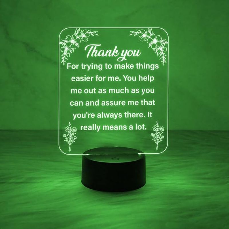 Engraved Thankyou Gift for Loveable Person | Automatic Color Changing Light & On/Off Touch Button | USB Powered