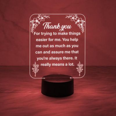 Engraved Thankyou Gift for Loveable Person | Automatic Color Changing Light & On/Off Touch Button | USB Powered