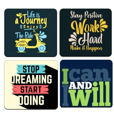 Motivational Inspired Printed Coasters for Tea Cups, Coffee Mugs and Glasses, Dining Table Decor Accessories | Motivational Quotes Coaster | Dining Table Decorative Items