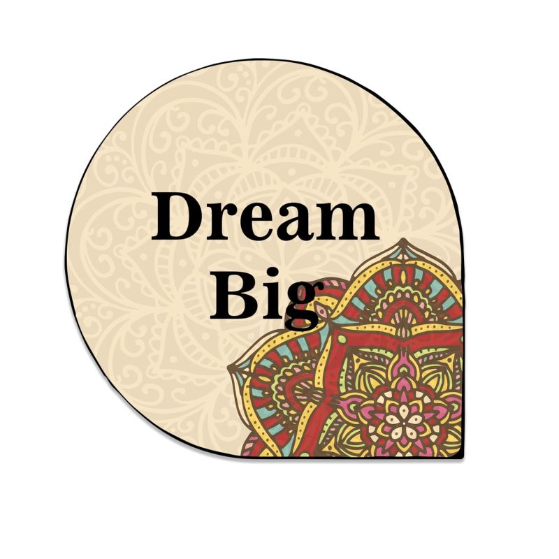 Wooden Printed Coaster Set of 4 for Tea Cups, Coffee Mugs and Glasses | Motivational Coaster with Mandala Art Design
