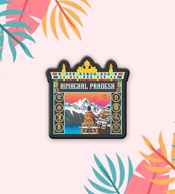Himachal Pradesh Indian State Wooden Fridge Magnet | Souvenir Magnet for Refrigerator Door Decor