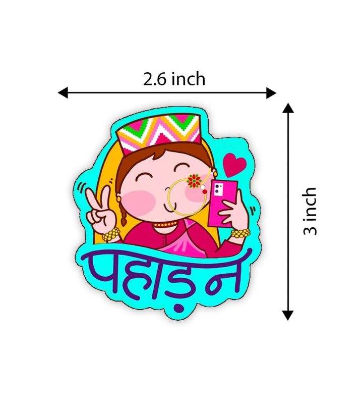 Pahadan Fridge Magnet | Uttarakhand Culture Fridge Magnet | Decorative Magnet for Kitchen, Refrigerator Door, Home Decor