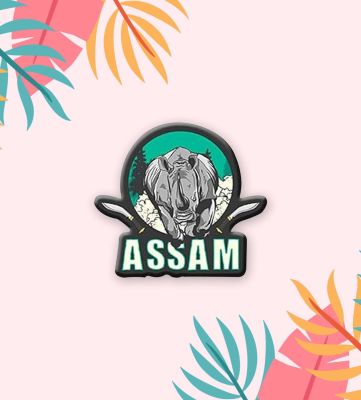 Assam State Fridge Magnet | Souvenir Wooden Fridge Magnet for Refrigerator | Assam Kaziranga Printed Magnet