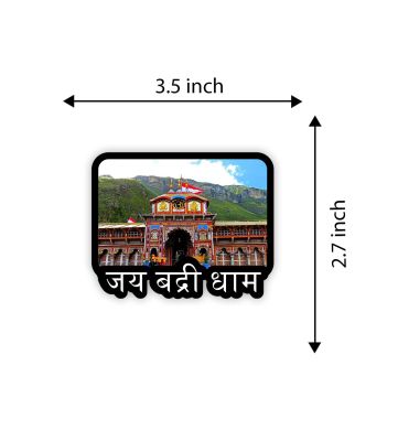 Jai Badridham Fridge Magnet for Home Kitchen & Temple Decor | Badrinath Fridge Magnet