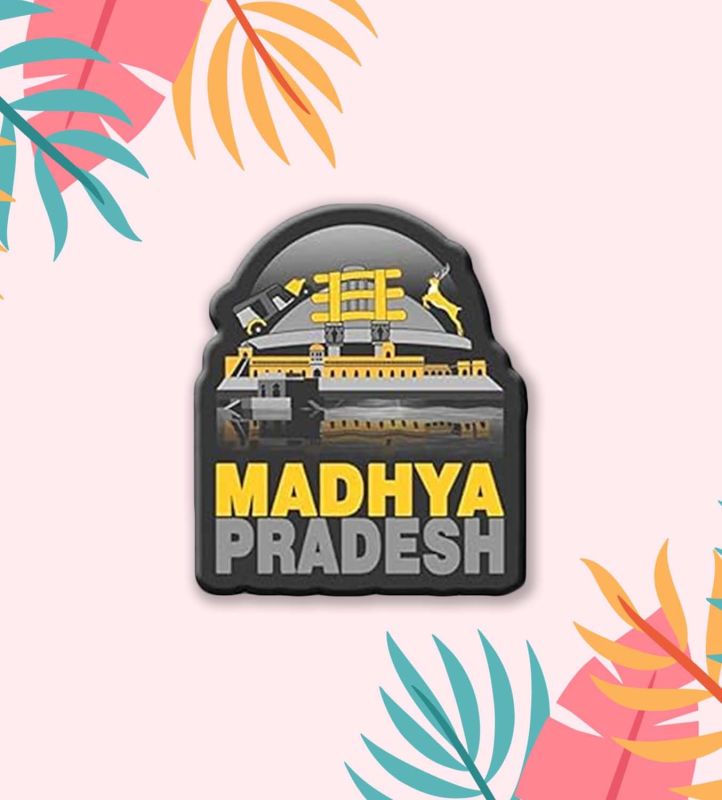 Madhya Pradesh Fridge Magnet Indian State Theme Souvenir Magnet for Refrigerator Home Kitchen and Office Decoration