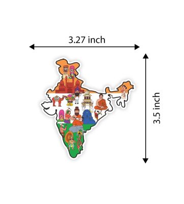 Indian Map Fridge Magnet for Home & Kitchen Decor | Indian Souvenir Gifts | Refrigerator Door Magnetic Sticker