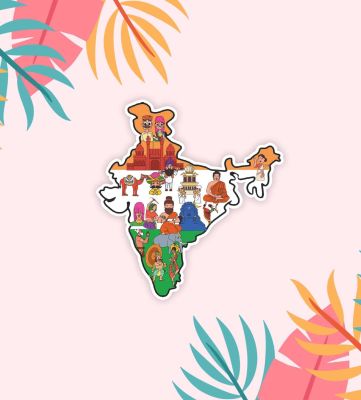 Indian Map Fridge Magnet for Home & Kitchen Decor | Indian Souvenir Gifts | Refrigerator Door Magnetic Sticker