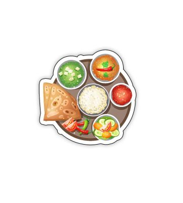 ndian Food Thali Fridge Magnet for Refrigerator Stylish Door Decor | Magnet Sticker for Cafe Restaurant and Home Decoration & Gifts