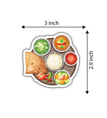 ndian Food Thali Fridge Magnet for Refrigerator Stylish Door Decor | Magnet Sticker for Cafe Restaurant and Home Decoration & Gifts