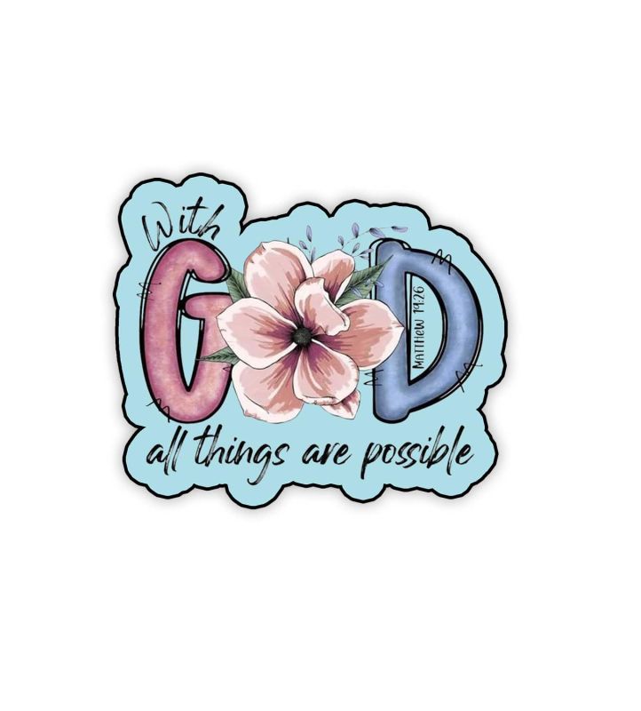 with God All Thing are Possible Fridge Magnet for Refrigerator Door Decor Stickers  Pooja Room Decor Items