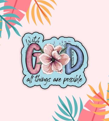 with God All Thing are Possible Fridge Magnet for Refrigerator Door Decor Stickers  Pooja Room Decor Items