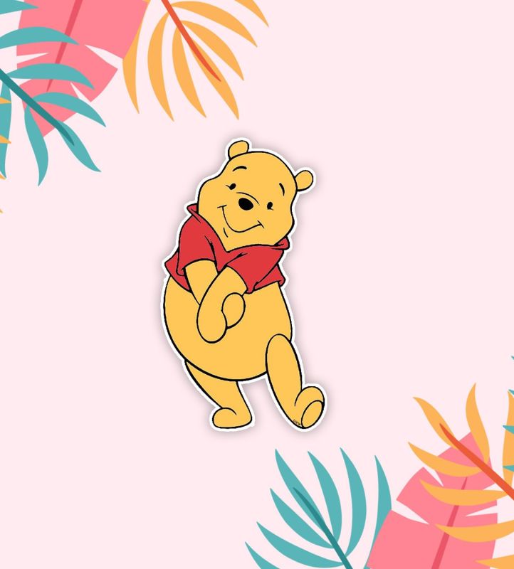 Wooden Fridge Magnet WinnieThePooh745 Cartoon Theme Attractive Fridge Magnet | Cute Bear Fridge Magnet | Kitchen Home & Office Decor Magnet Sticker