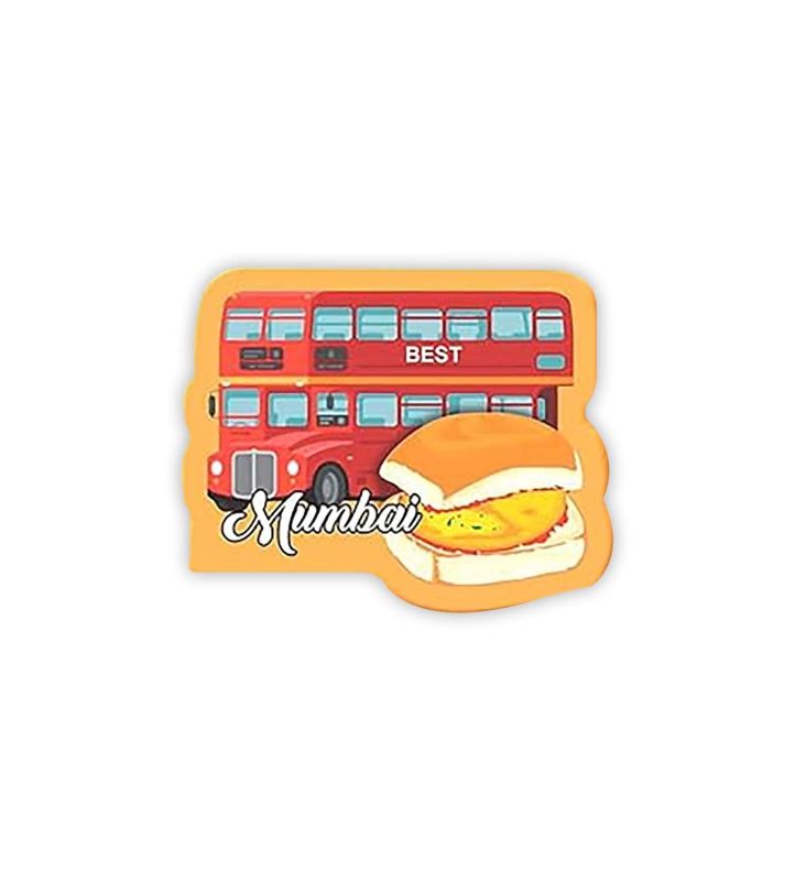 Mumbai Fridge Magnet | India Souvenir Wooden Fridge Magnets Refrigerator Home Kitchen Décor MDF Fridge Magne