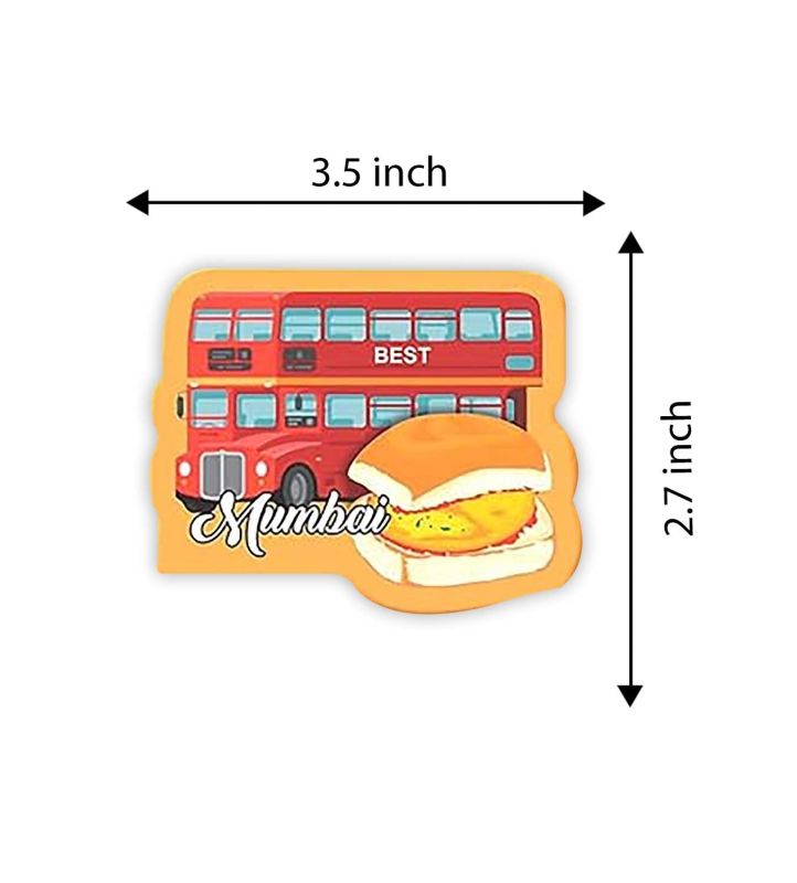 Mumbai Fridge Magnet | India Souvenir Wooden Fridge Magnets Refrigerator Home Kitchen Décor MDF Fridge Magne