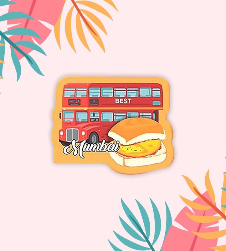 Mumbai Fridge Magnet | India Souvenir Wooden Fridge Magnets Refrigerator Home Kitchen Décor MDF Fridge Magne