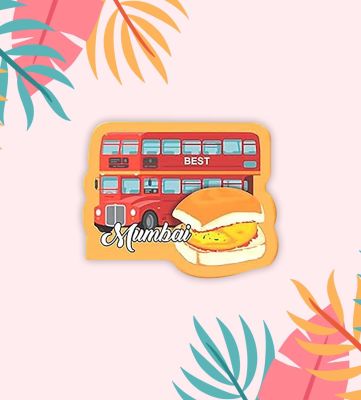 Mumbai Fridge Magnet | India Souvenir Wooden Fridge Magnets Refrigerator Home Kitchen Décor MDF Fridge Magne