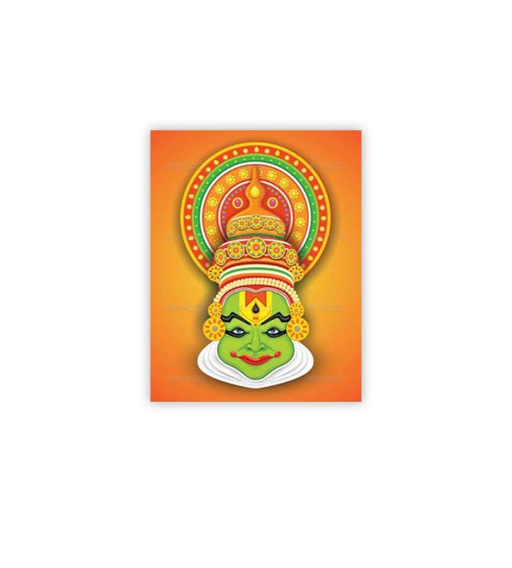 South Indian Kathakali Face India Souvenir Fridge Magnet for Refrigerator Door Decor | Home & Kitchen Decor Items | Wooden Fridge Magnet