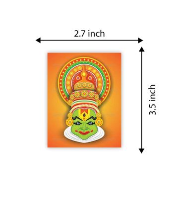 South Indian Kathakali Face India Souvenir Fridge Magnet for Refrigerator Door Decor | Home & Kitchen Decor Items | Wooden Fridge Magnet