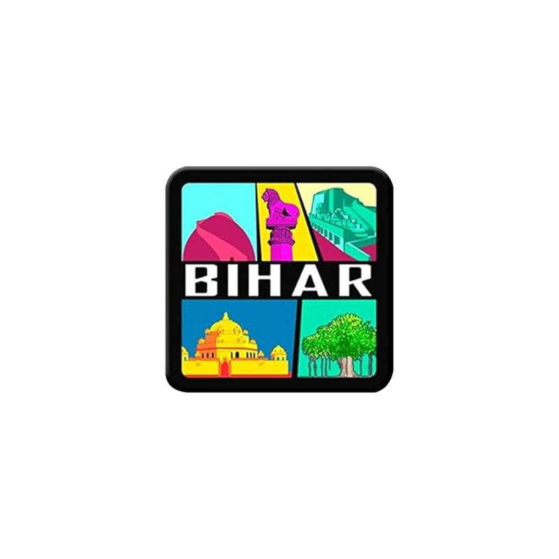 Bihar Souvenir Wooden Fridge Magnet for Refrigerator (Multicolored)