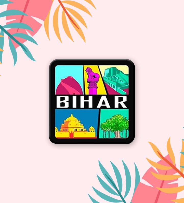 Bihar Souvenir Wooden Fridge Magnet for Refrigerator (Multicolored)