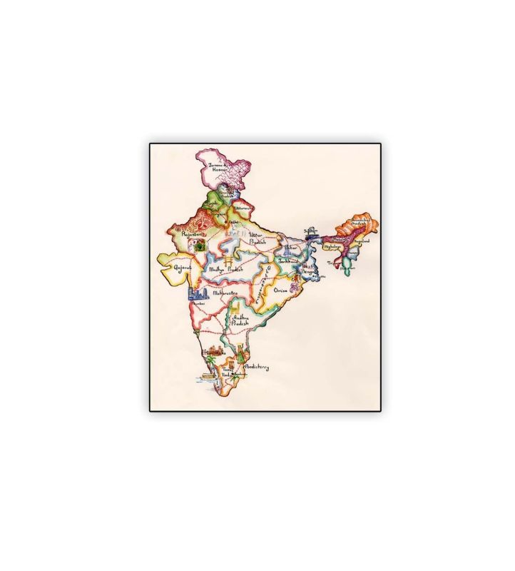 India Maps Wooden Fridge Magnet Gift and Decoration | Magnet for Kids Room Decor | Home & Kitchen Decoration | Indian Souvenir Fridge Magnet