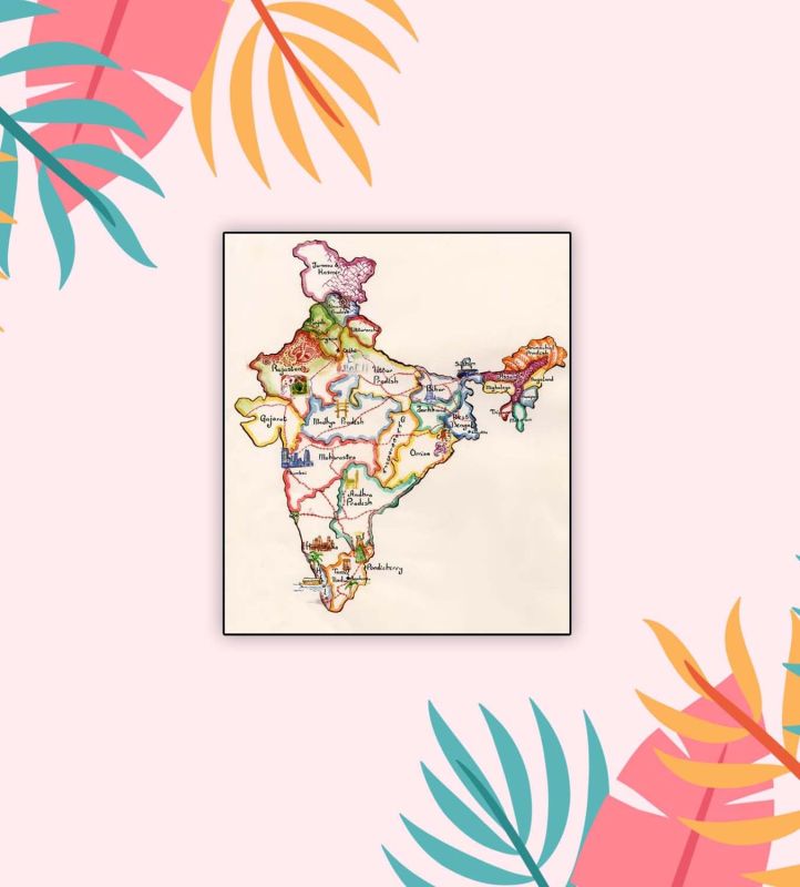 India Maps Wooden Fridge Magnet Gift and Decoration | Magnet for Kids Room Decor | Home & Kitchen Decoration | Indian Souvenir Fridge Magnet