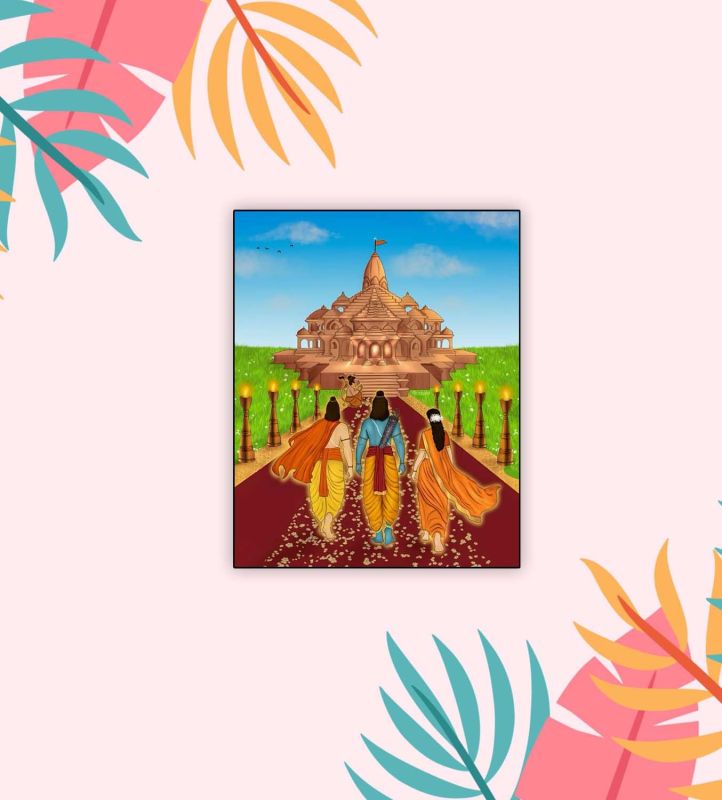 Ram Ayodhya Mandir Fridge Magnet | Ram Sita or Laxman Fridge Magnet Sticker for Home Kitchen Pooja Room Decoration | Diwali Decor Items | Magnet for Diwali