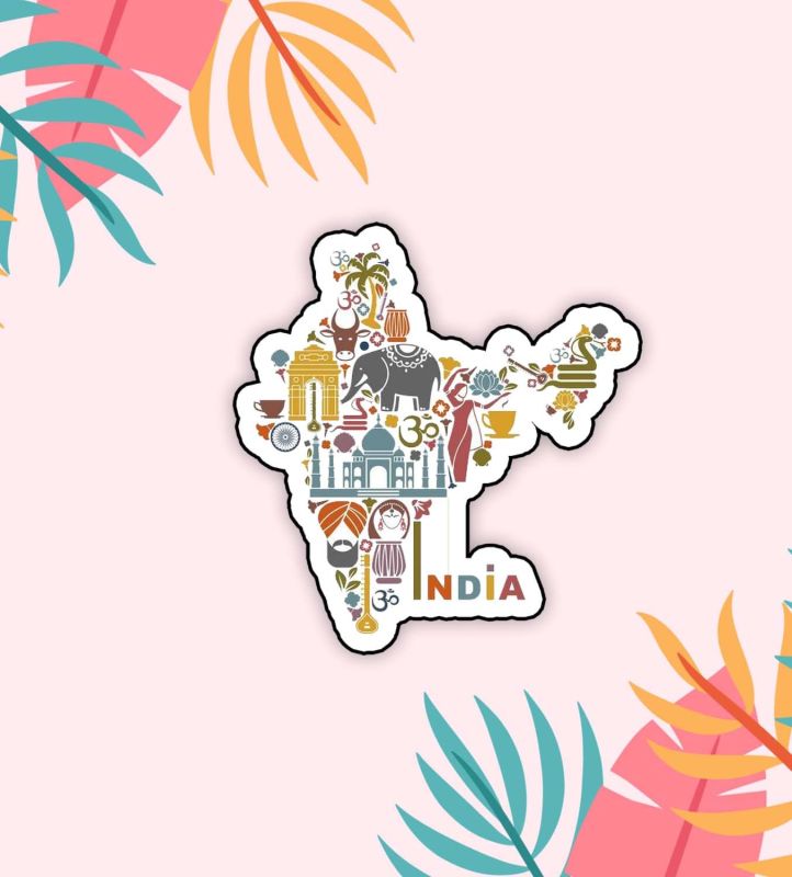 India Map Fridge Magnet with States for Home & Kitchen Decor | Indian Souvenir Gifts | Refrigerator Door Magnetic Sticker