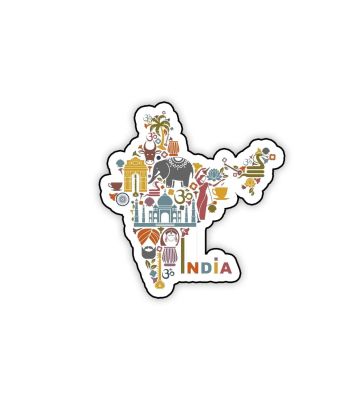 India Map Fridge Magnet with States for Home & Kitchen Decor | Indian Souvenir Gifts | Refrigerator Door Magnetic Sticker