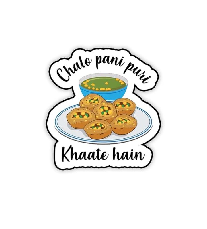 Chalo Pani Puri Khate Hain Funny Quote Fridge Magnet | Fridge and Door Magnets |Home Decor Item | Kitchen Decor Item