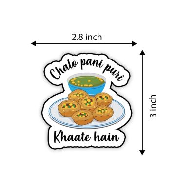 Chalo Pani Puri Khate Hain Funny Quote Fridge Magnet | Fridge and Door Magnets |Home Decor Item | Kitchen Decor Item