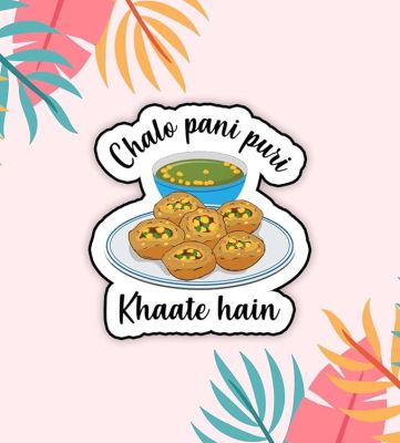 Chalo Pani Puri Khate Hain Funny Quote Fridge Magnet | Fridge and Door Magnets |Home Decor Item | Kitchen Decor Item