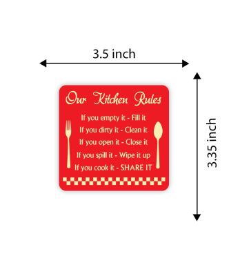 Our Kitchen Rules Wooden Fridge Magnet Refrigerator Door Decor | Home & Kitchen Decor Sticker | Souvenir Fridge Magnets